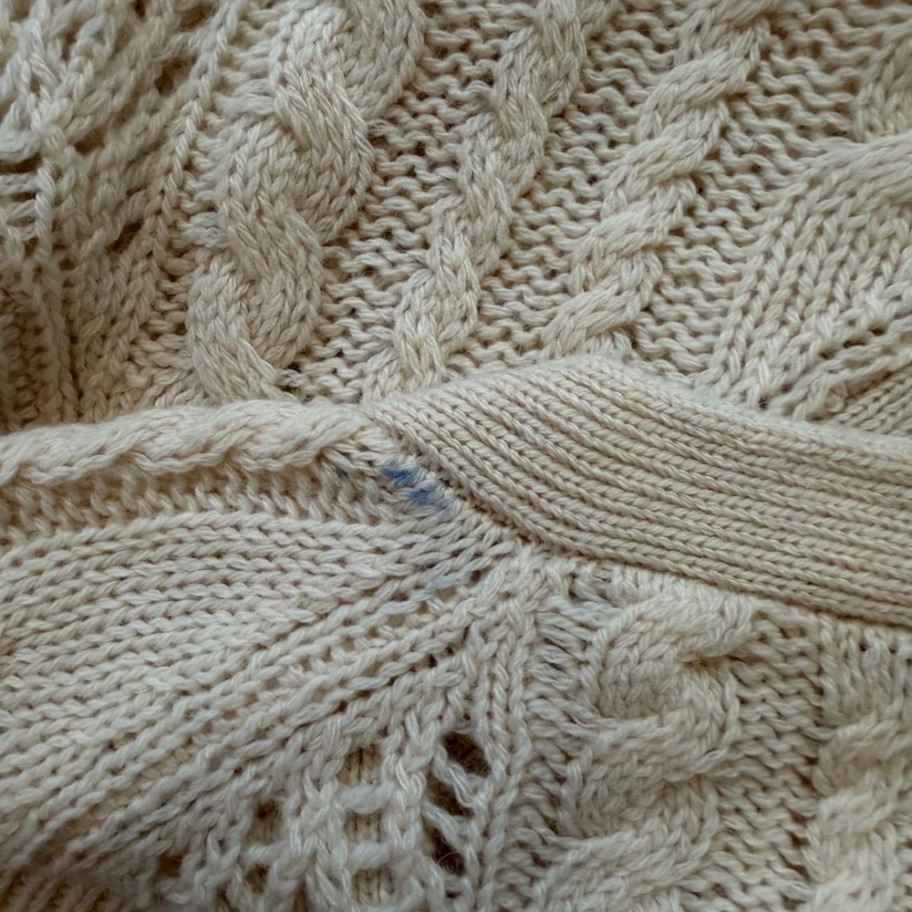 Equipment Cashmere Wool and Alpaca Beige Cable Knit Cardigan Sweater - Picture 4 of 6